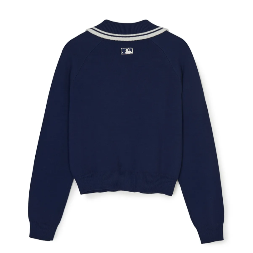  Áo Sweater MLB [Nữ] - Sporty Varsity Half-Zip Sweater NY Navy - 3FKPV0344-50NYL 