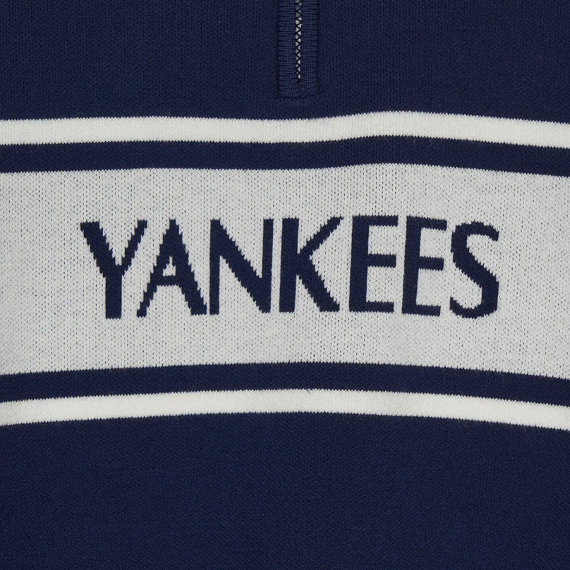  Áo Sweater MLB [Nữ] - Sporty Varsity Half-Zip Sweater NY Navy - 3FKPV0344-50NYL 