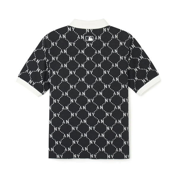 Áo Polo MLB [Nữ] - Diamond Monogram Jacquard Collared T-shirt NY - 3FPQM0243-50BKS