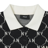  Áo Polo MLB [Nữ] - Diamond Monogram Jacquard Collared T-shirt NY - 3FPQM0243-50BKS 