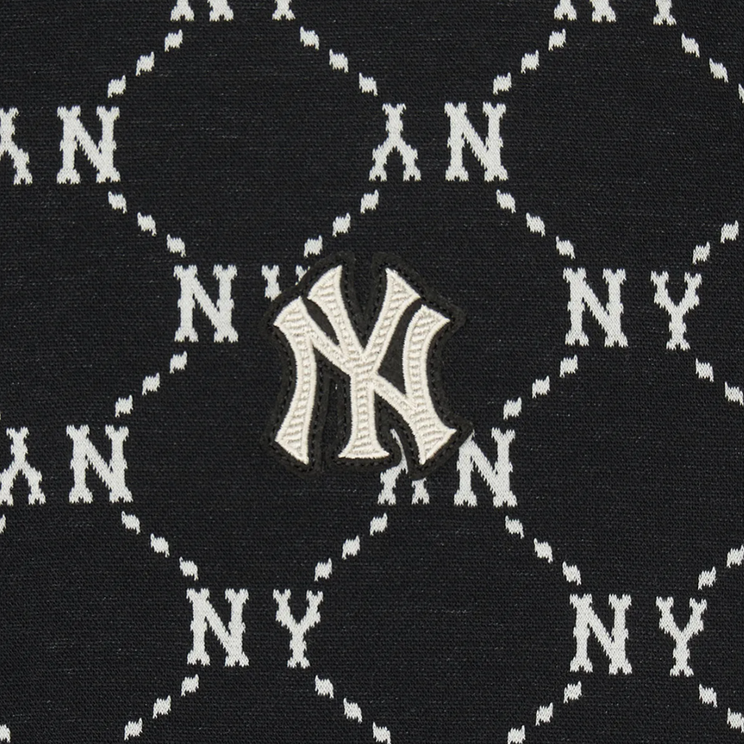  Áo Polo MLB [Nữ] - Diamond Monogram Jacquard Collared T-shirt NY - 3FPQM0243-50BKS 