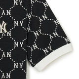  Áo Polo MLB [Nữ] - Diamond Monogram Jacquard Collared T-shirt NY - 3FPQM0243-50BKS 