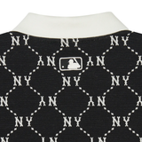  Áo Polo MLB [Nữ] - Diamond Monogram Jacquard Collared T-shirt NY - 3FPQM0243-50BKS 