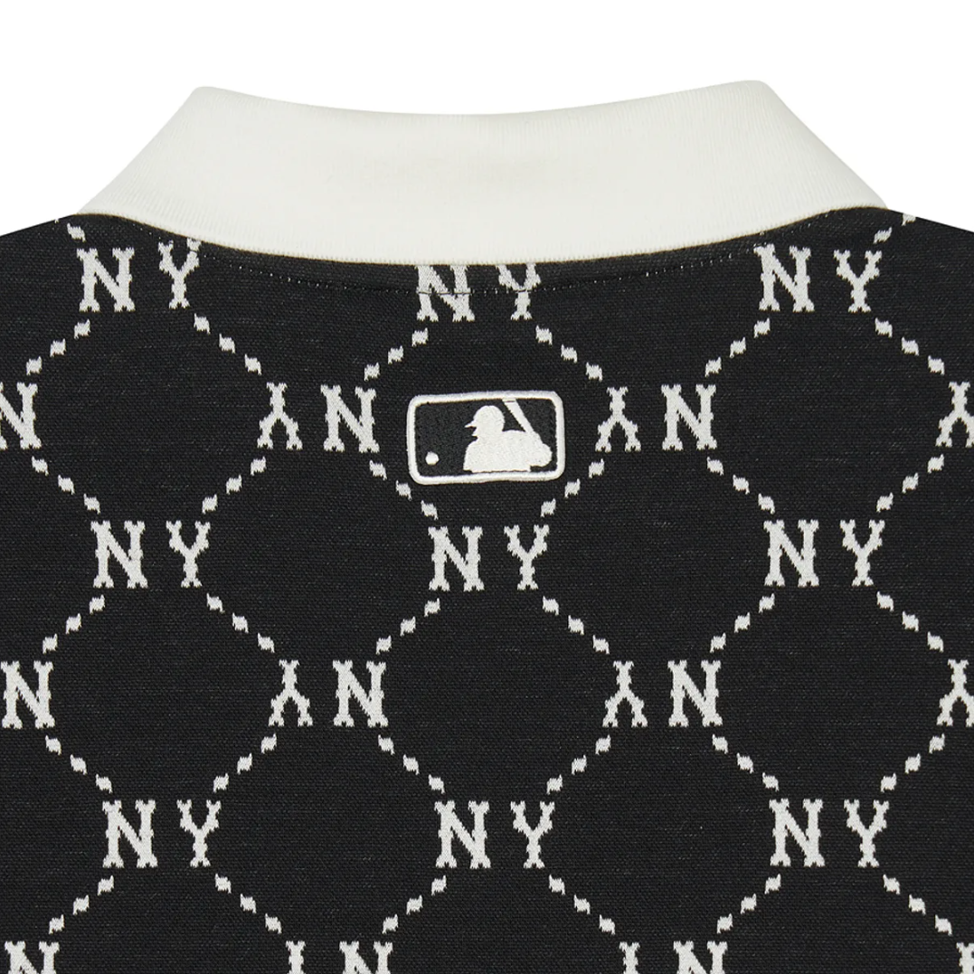  Áo Polo MLB [Nữ] - Diamond Monogram Jacquard Collared T-shirt NY - 3FPQM0243-50BKS 
