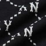  Áo Polo MLB [Nữ] - Diamond Monogram Jacquard Collared T-shirt NY - 3FPQM0243-50BKS 