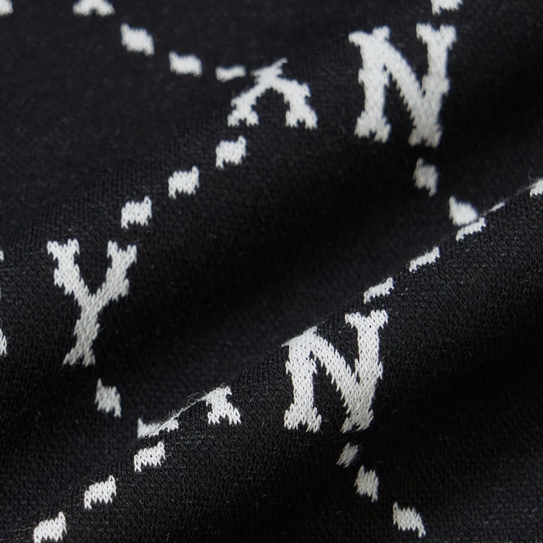  Áo Polo MLB [Nữ] - Diamond Monogram Jacquard Collared T-shirt NY - 3FPQM0243-50BKS 