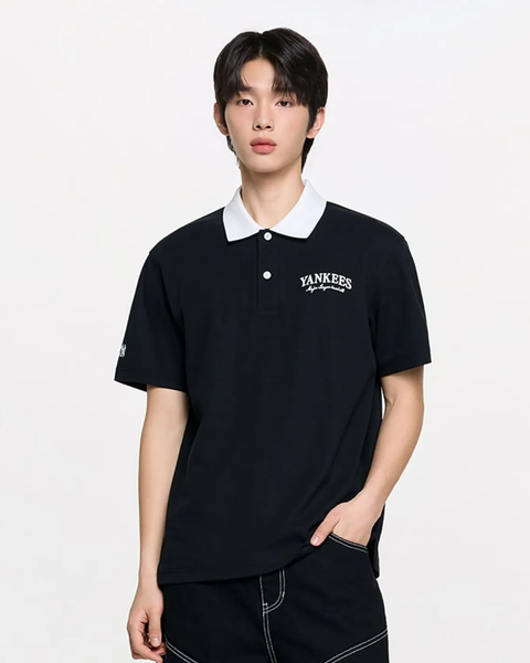 Áo Polo MLB [Unisex] - Basic Small Letter Comfortable Fit Collared NY - 3APQB0263-50BKS
