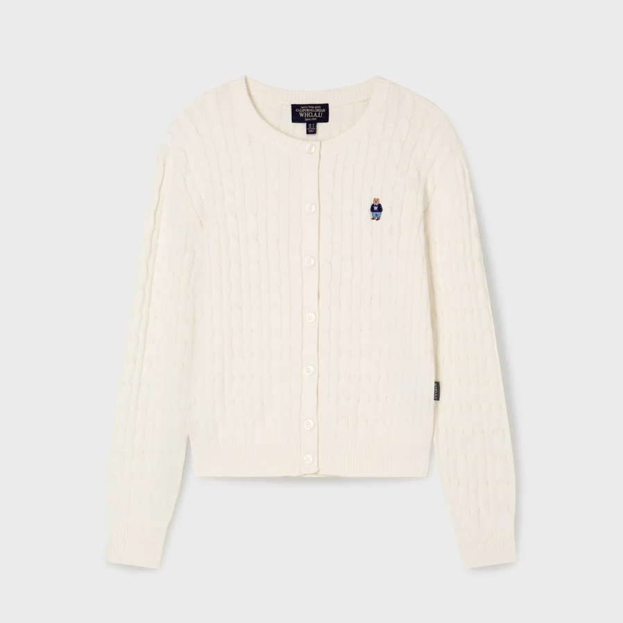  Áo Cardigan Len WHOAU [Nữ] - Steve Cable Cardigan - WHCKG2211F 