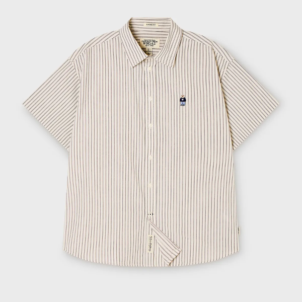 Áo Sơ Mi WHOAU [Unisex] - Steve Loose Fit Short Sleeve Shirts Stripe Mix - WHYAG2511F