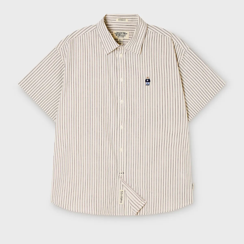 Áo Sơ Mi WHOAU [Unisex] - Steve Loose Fit Short Sleeve Shirts Stripe Mix - WHYAG2511F