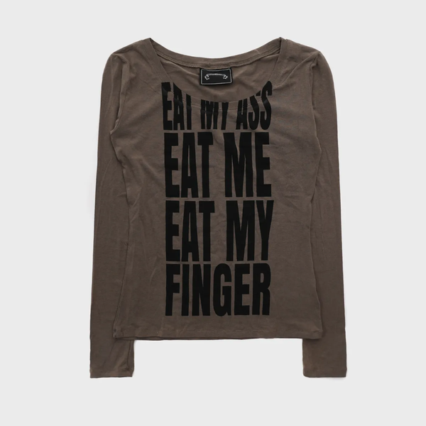 Áo Thun Dài Tay [Unisex] Badblood - [w-tee25-165] Eat Me Loose Fit Tee - Tobacco