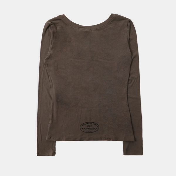 Áo Thun Dài Tay [Unisex] Badblood - [w-tee25-165] Eat Me Loose Fit Tee - Tobacco