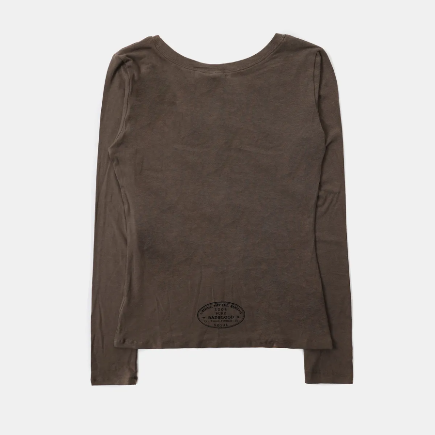  Áo Thun Dài Tay [Unisex] Badblood - [w-tee25-165] Eat Me Loose Fit Tee - Tobacco 