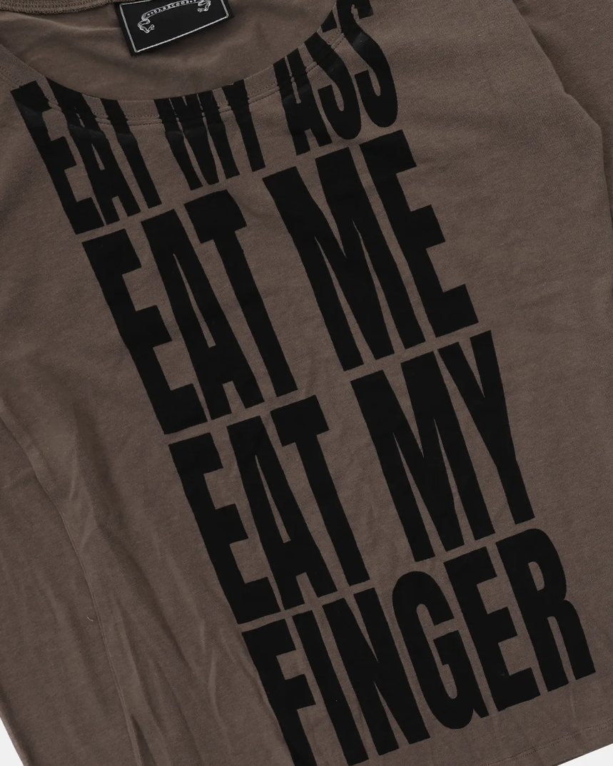  Áo Thun Dài Tay [Unisex] Badblood - [w-tee25-165] Eat Me Loose Fit Tee - Tobacco 