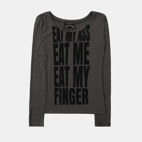 Áo Thun Dài Tay [Unisex] Badblood - [w-tee25-166] Eat Me Loose Fit Tee - Charcoal