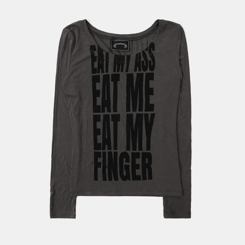 Áo Thun Dài Tay [Unisex] Badblood - [w-tee25-166] Eat Me Loose Fit Tee - Charcoal