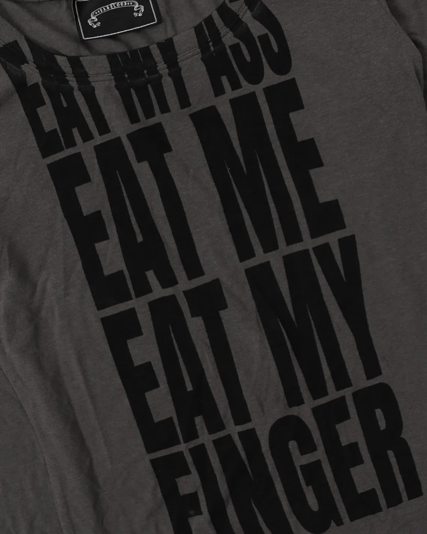 Áo Thun Dài Tay [Unisex] Badblood - [w-tee25-166] Eat Me Loose Fit Tee - Charcoal 