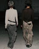  Áo Thun Dài Tay [Unisex] Badblood - [w-tee25-175] KEEP SLEEPING Boat Neck Loose Fit Tee - Chocolate 