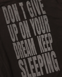  Áo Thun Dài Tay [Unisex] Badblood - [w-tee25-175] KEEP SLEEPING Boat Neck Loose Fit Tee - Chocolate 