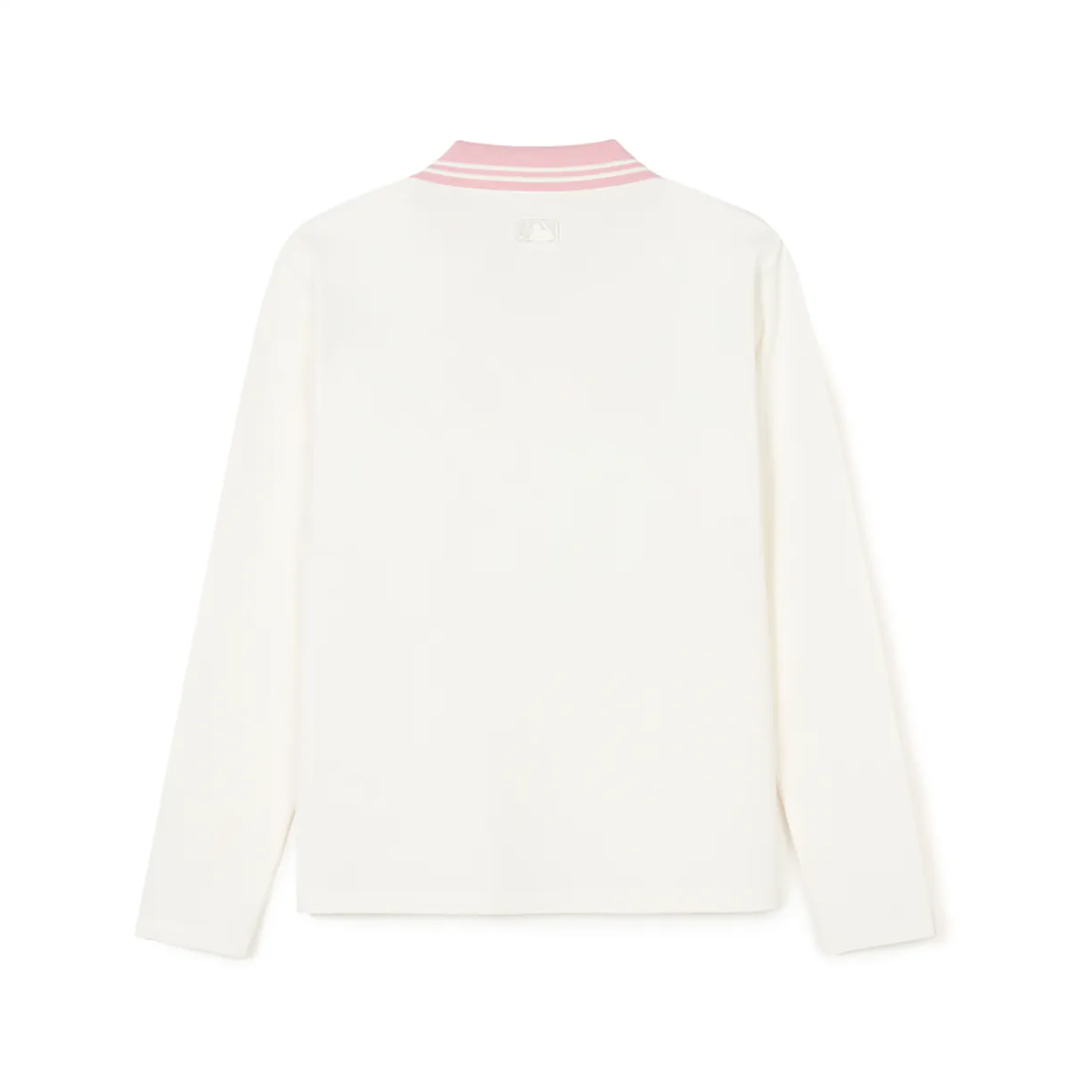 Áo Thun MLB [Nữ] - Basic Small Logo Long Sleeve Collared CLE - 3FPQB0141 