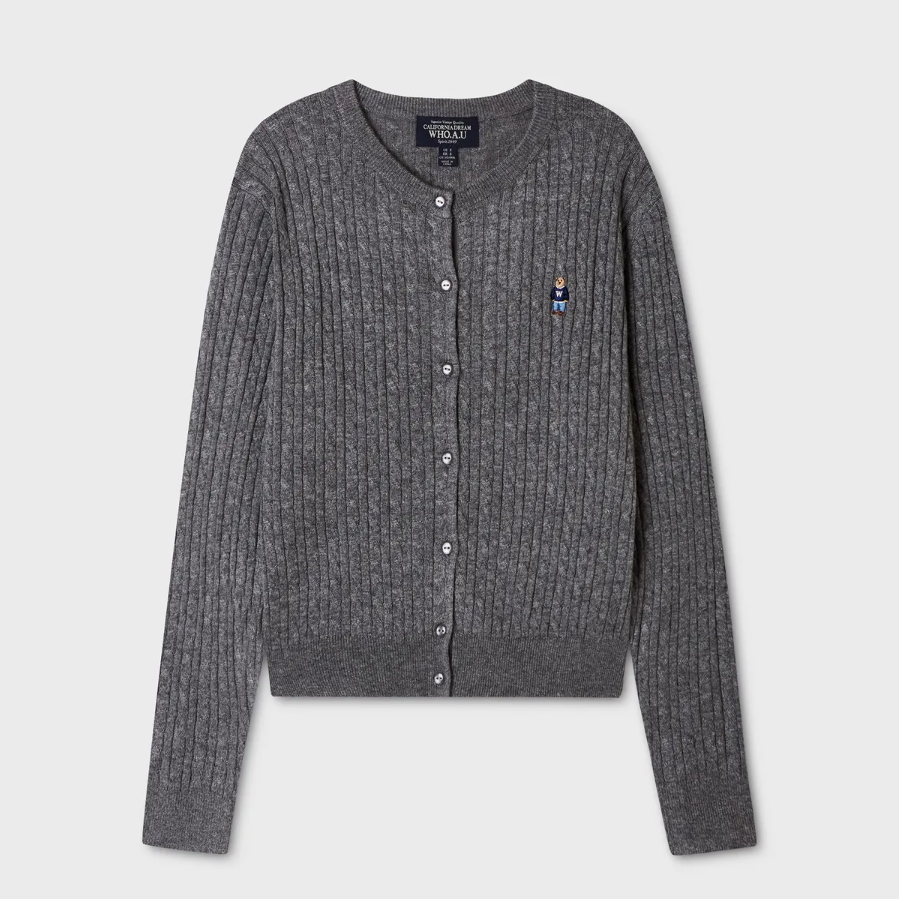  Áo Cardigan WHOAU [Nữ] - Steve High Gauge Wool Cable - WHCKG4912F 