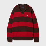  Áo Sweater Whoau [Unisex] - Steve Open Collar Stripe Pullover - WHKAG4951U 