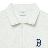  Áo Sweater MLB [Unisex] - Basic Small Logo Half-Zip Fleece-Lined Oversized Gray - 3AMTB1536-43MGL 