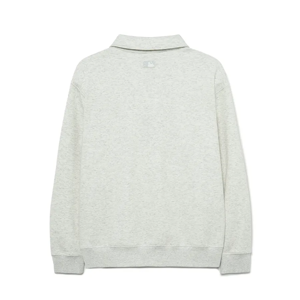  Áo Sweater MLB [Unisex] - Basic Small Logo Half-Zip Fleece-Lined Oversized Gray - 3AMTB1536-43MGL 