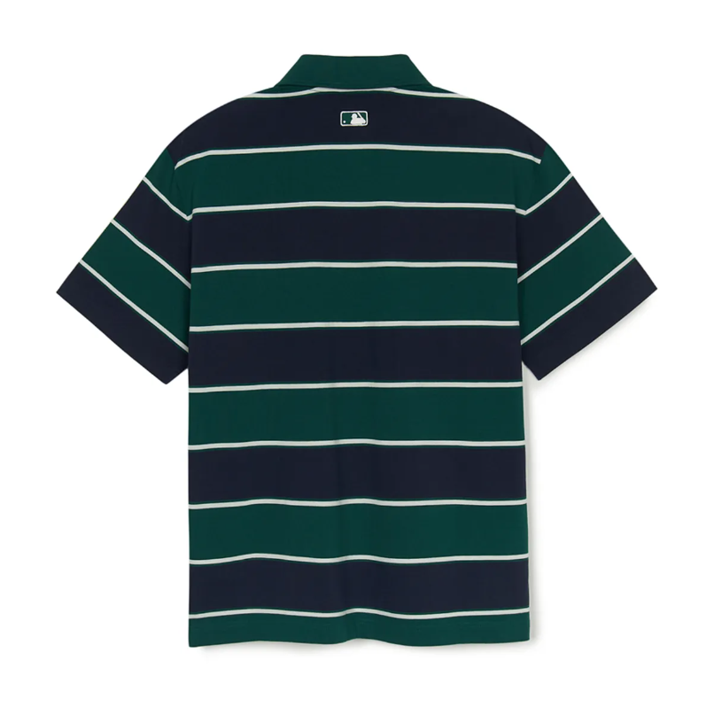  Áo Polo MLB [Unisex] - Varsity Stripe Oversized Collared NY Green - 3APQV0253-50GND 