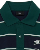  Áo Polo MLB [Unisex] - Varsity Stripe Oversized Collared NY Green - 3APQV0253-50GND 