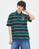  Áo Polo MLB [Unisex] - Varsity Stripe Oversized Collared NY Green - 3APQV0253-50GND 