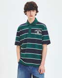  Áo Polo MLB [Unisex] - Varsity Stripe Oversized Collared NY Green - 3APQV0253-50GND 