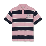  Áo Polo MLB [Unisex] - Varsity Stripe Oversized Collared Boston - 3APQV0253-43PKM 