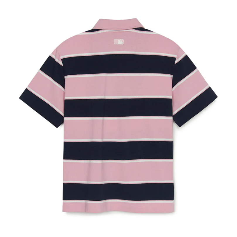  Áo Polo MLB [Unisex] - Varsity Stripe Oversized Collared Boston - 3APQV0253-43PKM 