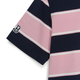  Áo Polo MLB [Unisex] - Varsity Stripe Oversized Collared Boston - 3APQV0253-43PKM 