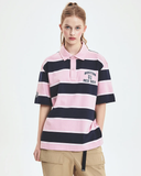  Áo Polo MLB [Unisex] - Varsity Stripe Oversized Collared Boston - 3APQV0253-43PKM 