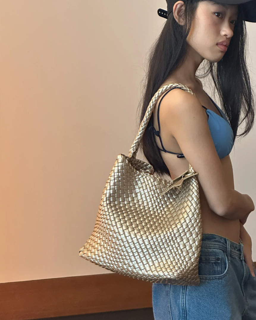  Túi EcoDay - Medium Woven Bag Champagne 