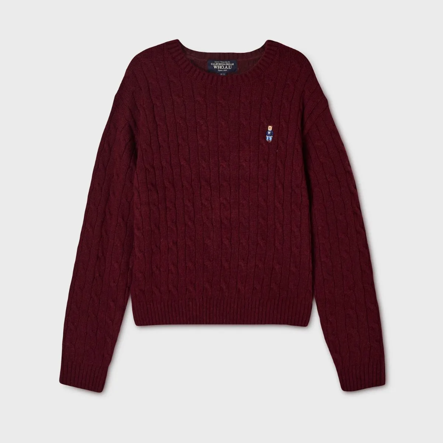  Áo Sweater Whoau [Nữ] - Steve Cable R-neck Pullover - WHKAG4921F 
