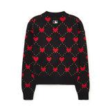  Áo Cardigan Crop MLB [Nữ] - Heart All-Over NY Black - 3FKCH0234-50BKS 