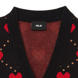  Áo Cardigan Crop MLB [Nữ] - Heart All-Over NY Black - 3FKCH0234-50BKS 