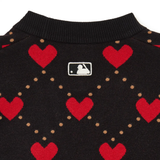  Áo Cardigan Crop MLB [Nữ] - Heart All-Over NY Black - 3FKCH0234-50BKS 