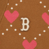  Áo Cardigan Crop MLB [Nữ] - Heart All-Over NY Camel - 3FKCH0234-43CAS 