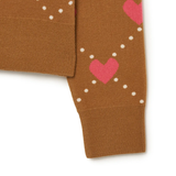  Áo Cardigan Crop MLB [Nữ] - Heart All-Over NY Camel - 3FKCH0234-43CAS 