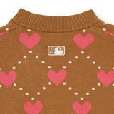  Áo Cardigan Crop MLB [Nữ] - Heart All-Over NY Camel - 3FKCH0234-43CAS 
