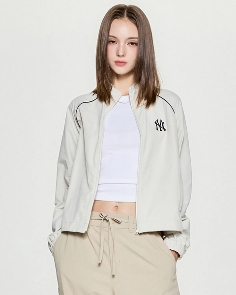 Áo Khoác Gió [Nữ] MLB Korea - Sporty Varsity Crop Windbreaker - 3FWJV0154-50IVS