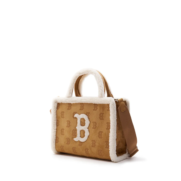  Túi MLB Korea - Classic Monogram Shearling Small Tote Bag - 3AORS1036-43CAS 