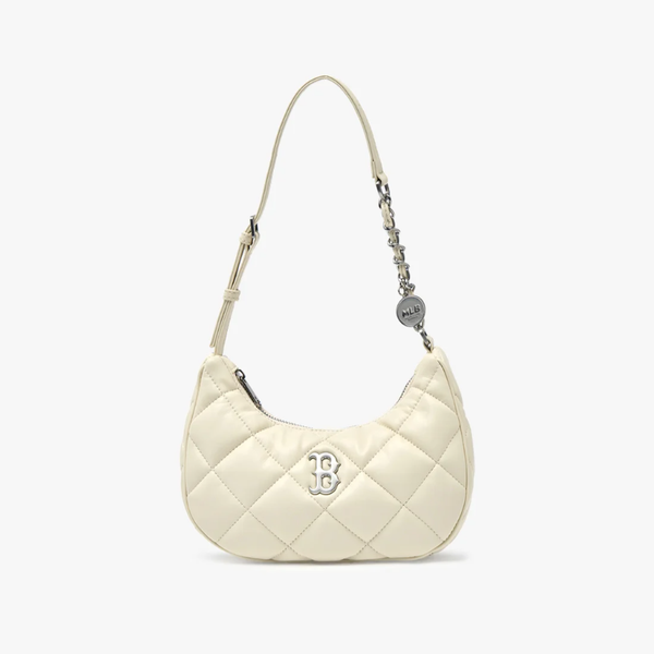 Túi Xách MLB Korea - Basic Quilted PU Hobo Bag BOS Cream - 3ABQBQ16N-43CRS
