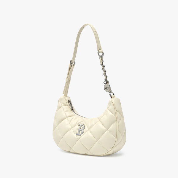 Túi Xách MLB Korea - Basic Quilted PU Hobo Bag BOS Cream - 3ABQBQ16N-43CRS