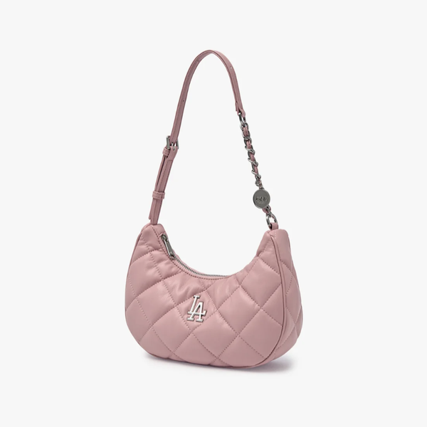 Túi Xách MLB Korea - Basic Quilted PU Hobo Bag LA Pink - 3ABQBQ16N-07PKL