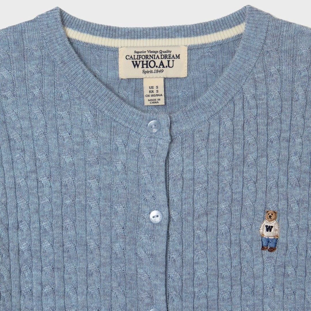  Áo Cardigan WHOAU [Nữ] - Steve High Gauge Wool Cable - WHCKG1215F 